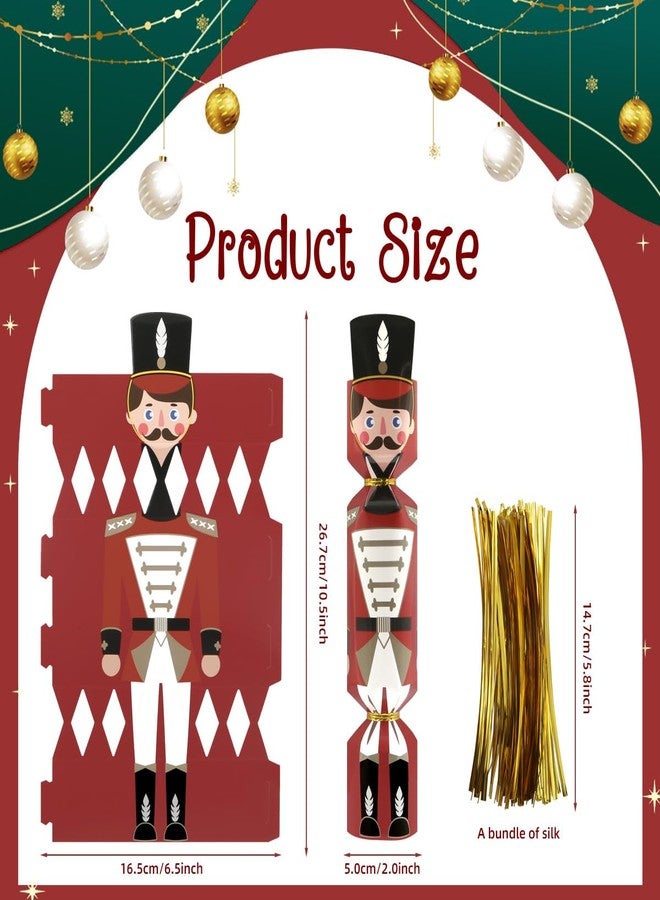 Unigift 24 Pcs Christmas Candy Boxes,6 Styles Xmas Nutcracker Soldier King Princess Girl Treat Box Cardboard Paper Goody Snacks Cookie Holder Decoration Gift Boxes with Tie for Kid Christmas Party Favor - Image 2